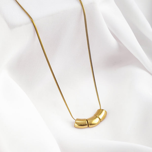 18KT Gold Plated Stainless Steel Tarnish-Free Waterproof Demi-Fine Cube Necklace