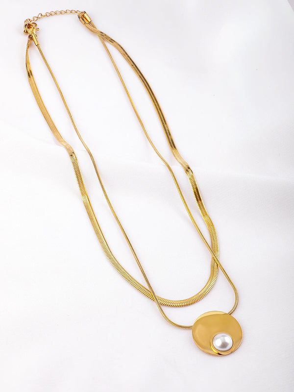 18KT Gold Plated Stainless Steel Tarnish-Free Waterproof Demi-Fine Double-Layer Necklace