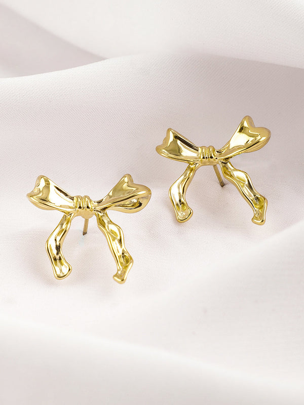 18K Gold Plated Stainless Steel Tarnish Free Waterproof Bowknot Studs