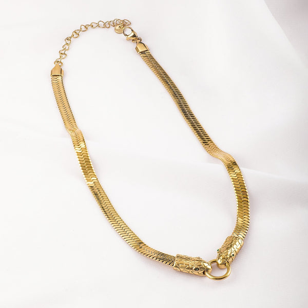 18KT Gold Plated Stainless Steel Tarnish-Free Waterproof Demi-Fine Omega Necklace