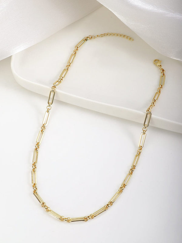 18K Gold Plated Stainless Steel Waterproof Link Chain Necklace