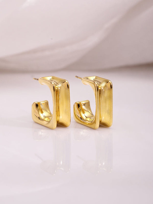 18KT Gold Plated Stainles Steel  Tarnish Free Waterproof Demi-Fine Hoop Earrings