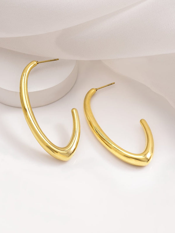 18KT Gold Plated Stainles Steel  Tarnish Free Waterproof Demi-Fine Hoop  Earrings