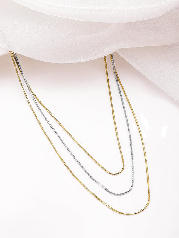 18KT Gold Plated Stainles Steel  Tarnish Free Waterproof Demi-Fine Multilayed Necklace