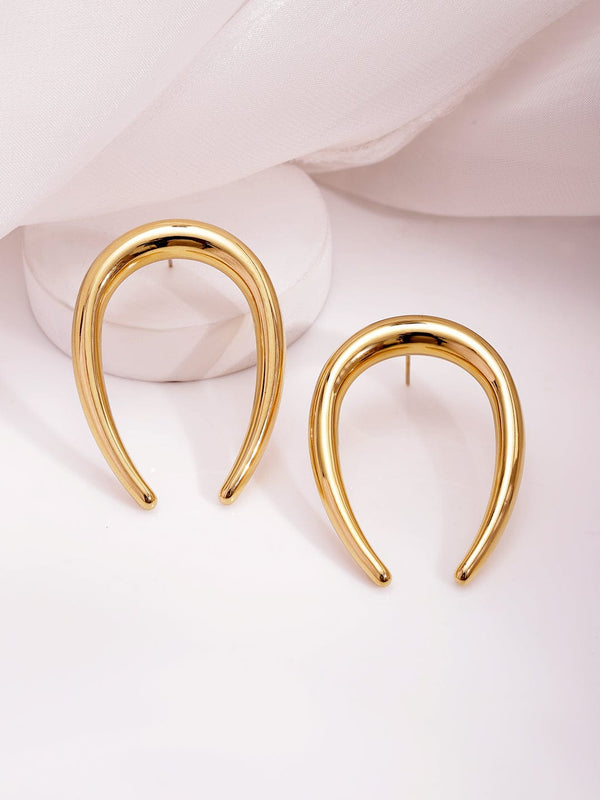 18KT Gold Plated Stainless Steel  Tarnish Free Waterproof Demi-Fine Hoop Earrings