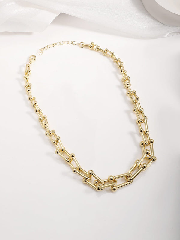 22KT Gold Plated Brass Intricate Linked Necklace