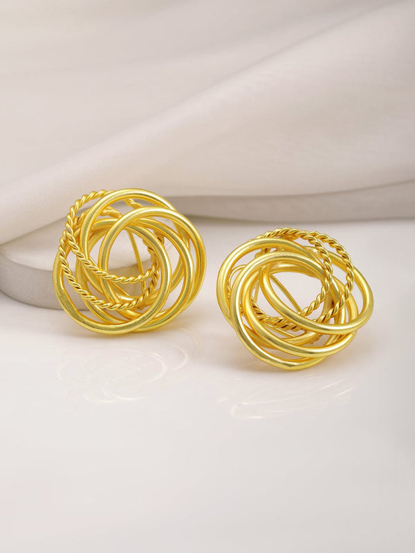 22KT Gold Plated Wired  Floral Studs Earrings