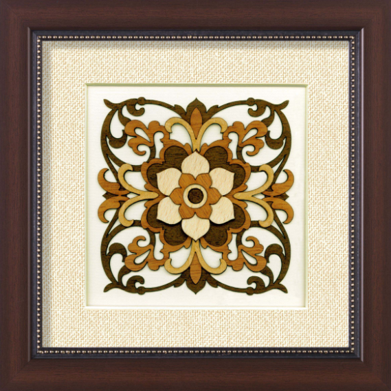 3D Wooden Floral Wall Hanging 8x8 Inch By India Kreations Decor