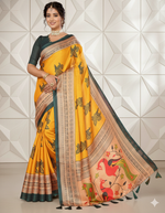 Kripa Yellow Art Silk Sarees