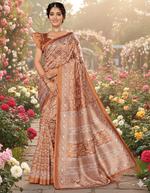 Rupsa Orange Art Silk Sarees