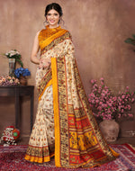 Poorvi Chiku Yellow Art Silk Sarees