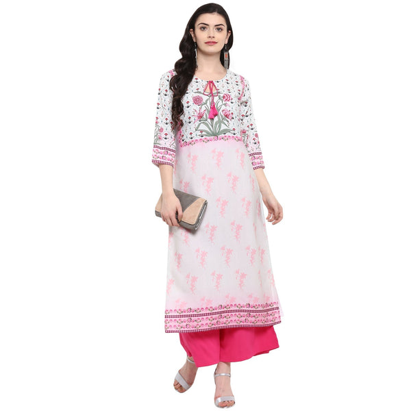 Women's Green Crepe Kurta And Palazzo Set - Ziyaa