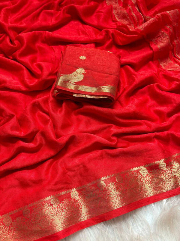 Beautiful Pure Chiffon Saree with Zari Weaving and All-Over Jacquard Work