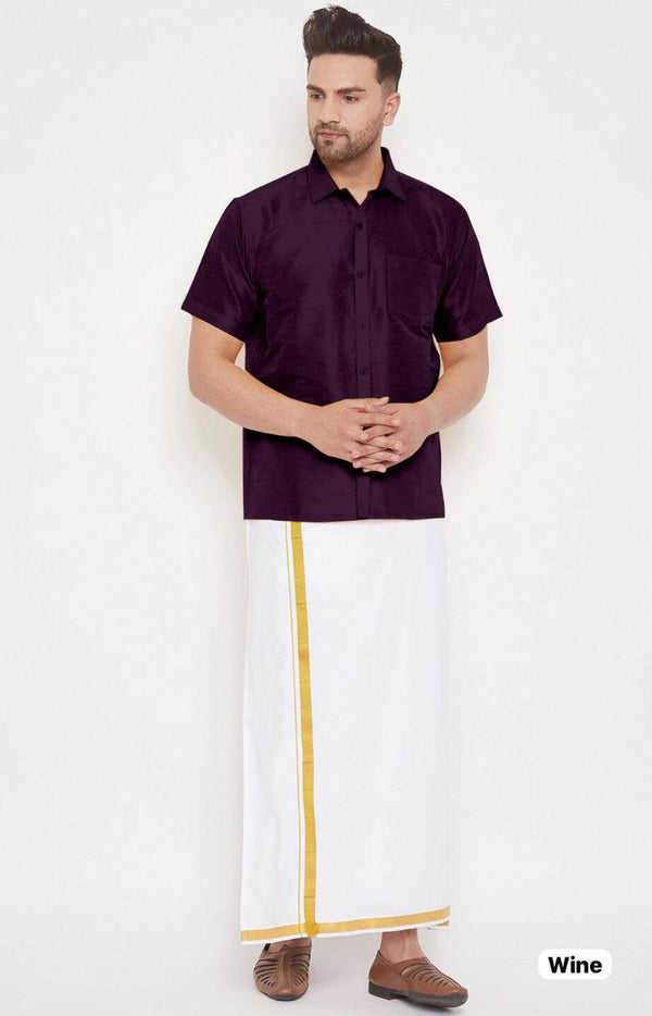 Exclusive Thalaivaa Silk Shirt with Cotton Dhoti for the Festival Season