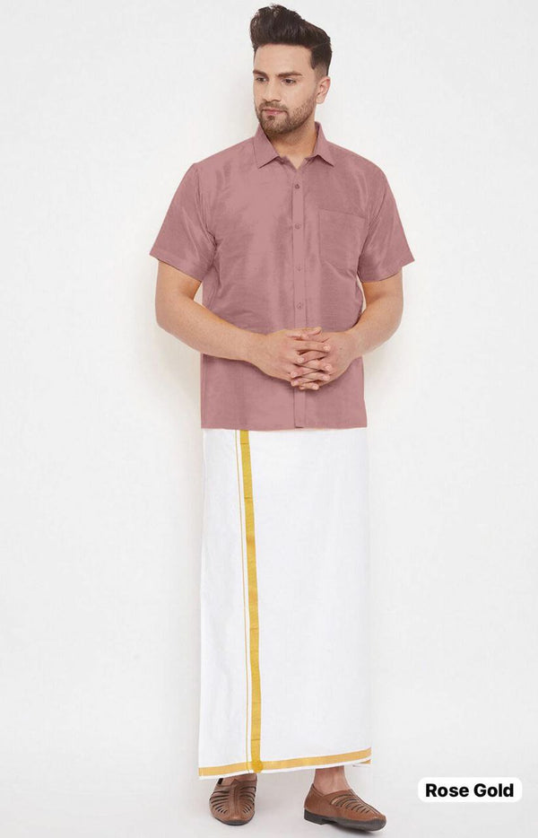 Premium Thalaivaa Silk Shirt with Cotton Dhoti for Festive Wear