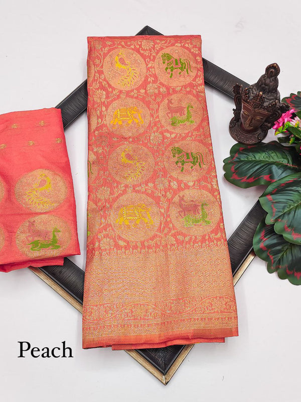 Gorgeous Soft Khadi Georgette Silk Saree with Woven Blouse and Exclusive Border Work