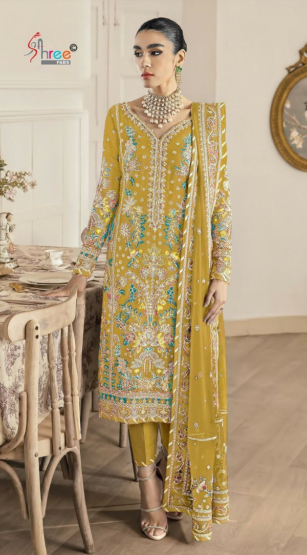 Elegant Organza Top with Heavy Embroidery, Santoon Bottom & Beautiful Dupatta