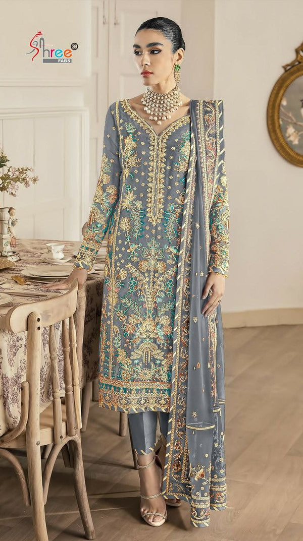 Embroidered Organza Top, Santoon Bottom & Gorgeous Organza Dupatta