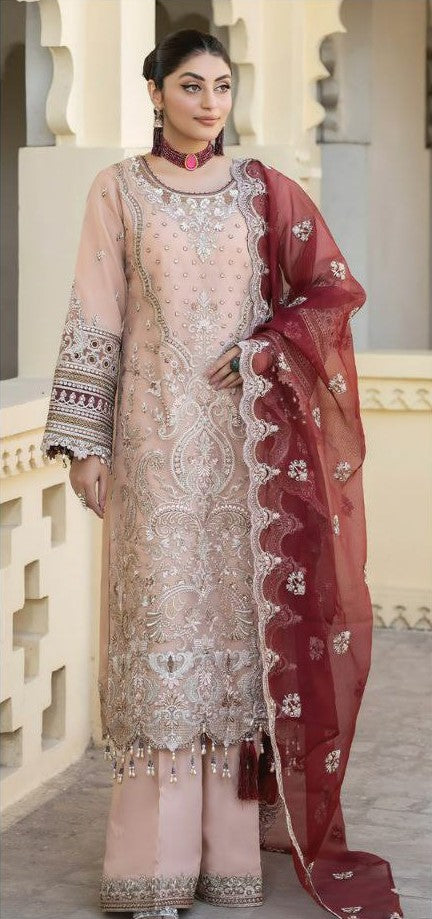 Georgette Embroidered Top, Santoon Bottom & Fox Georgette Dupatta, Perfect for Occasions