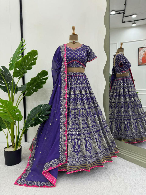 Festive Faux Georgette Lehenga Set with Dupatta