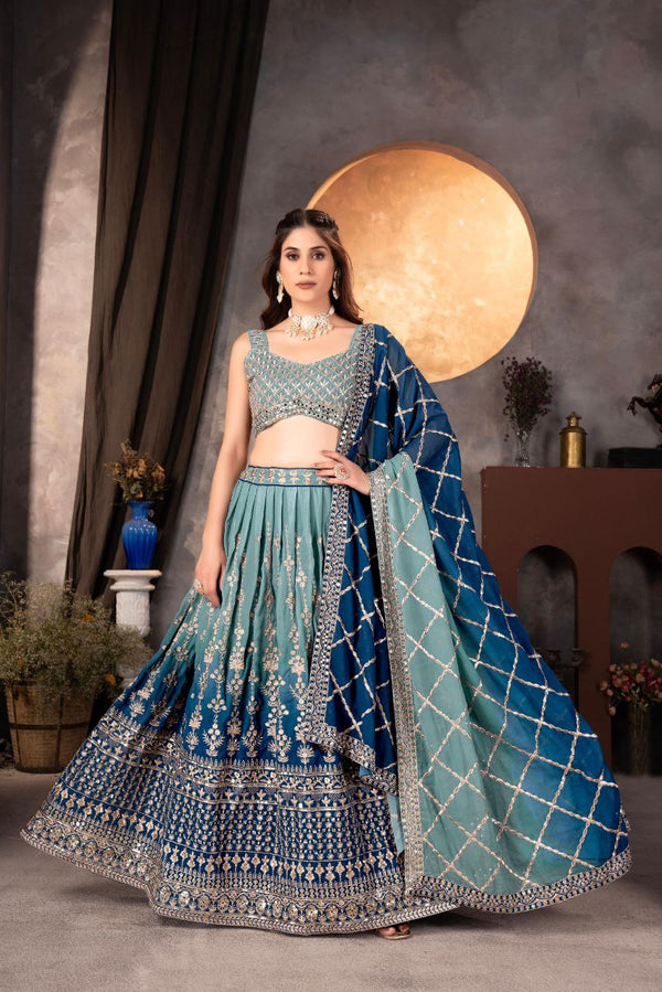 Chic Faux Georgette Dupatta with Embroidery Lace Border