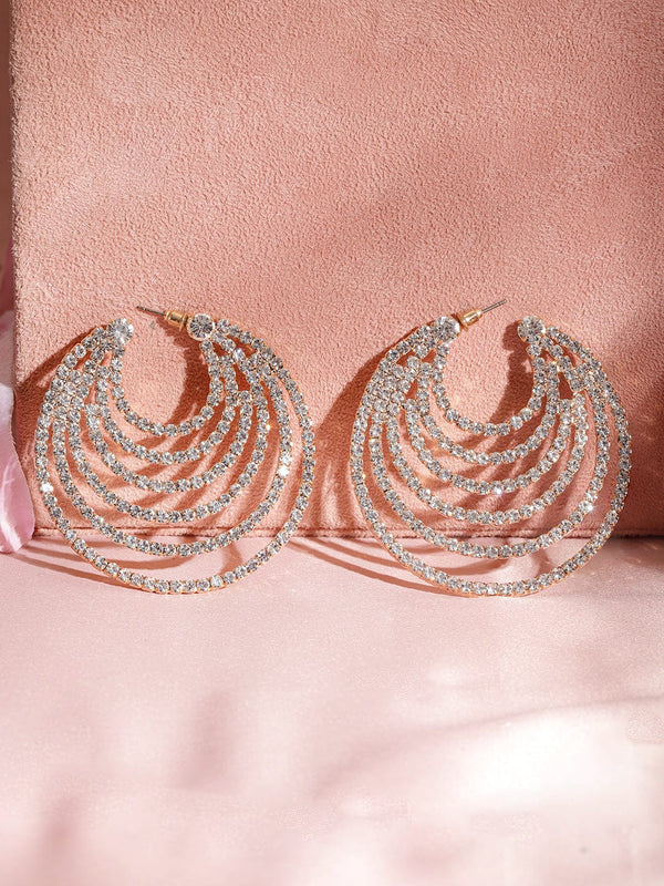 Rubans Gold-Plated Contemporary Hoop Earrings