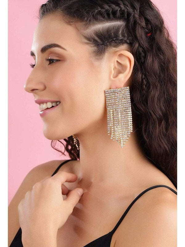 TOKYO TALKIES X Rubans Gold Plated Handcrafted Zircon Stone Drop Earrings