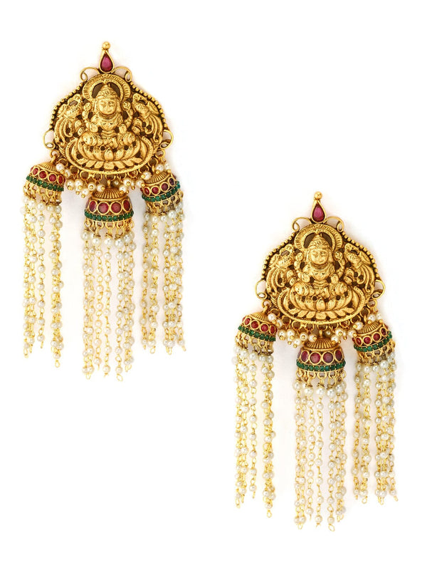 Rubans Gold-Plated Kundan Classic Jhumka