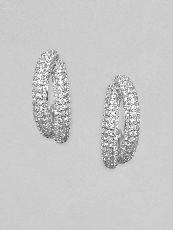 Rubans Silver-Plated Circular Hoop Earrings