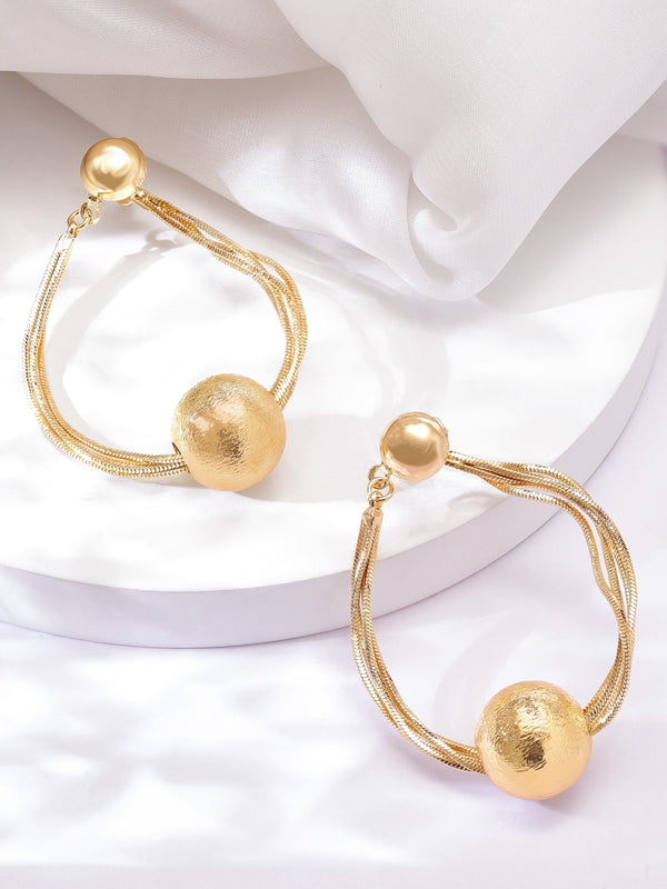 Rubans Voguish Gilded Opulence Gold Plated Drop Earrings