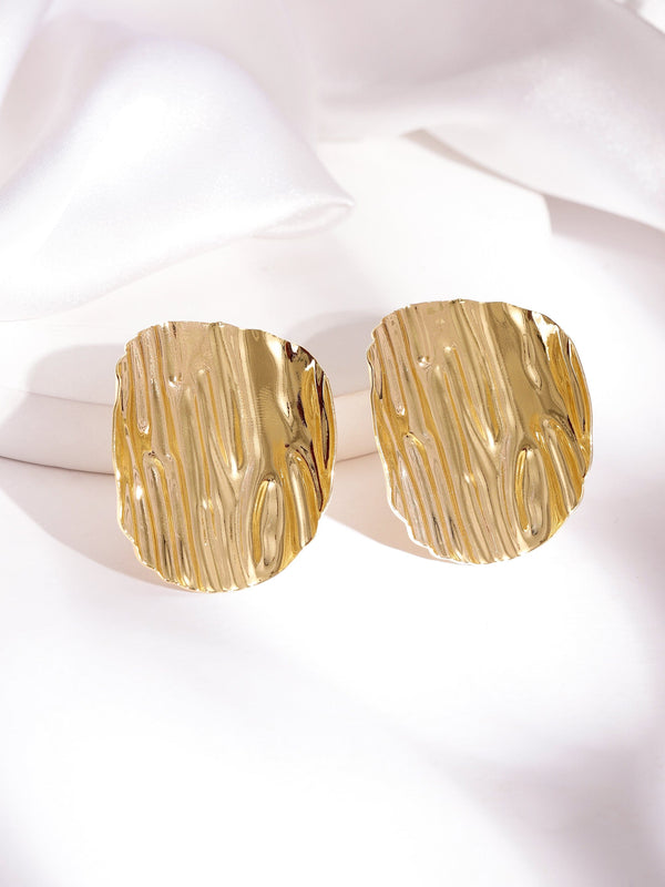 Rubans Voguish Gold Plated Circular Studs