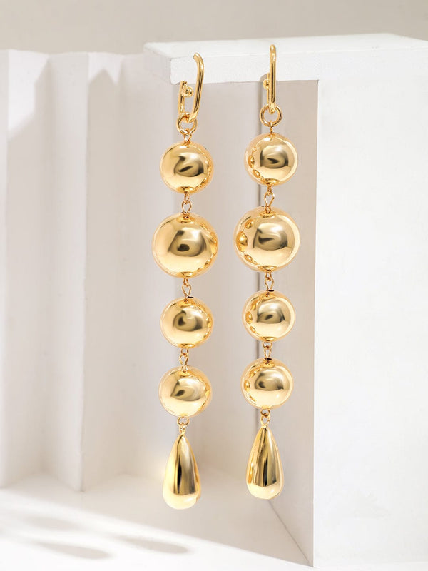 Rubans Voguish 18 KT Gold Plated Pendulum Shoulder Duster Earrings