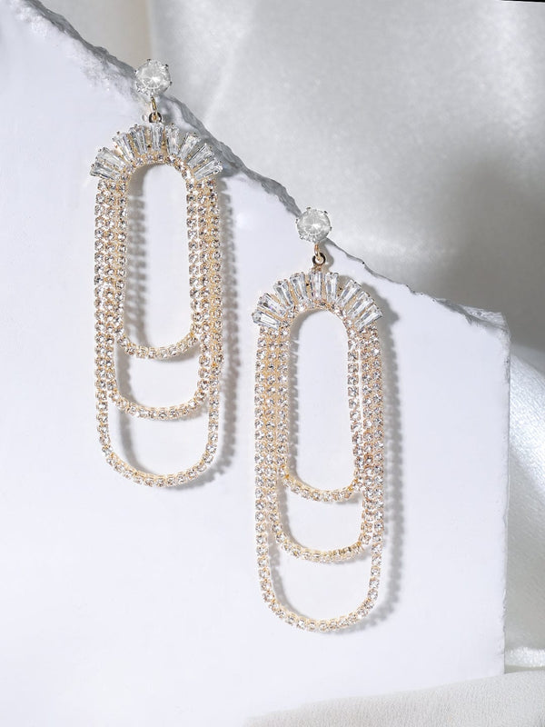 Rubans Voguish  Zircon Stone Studded Dangle Earrings