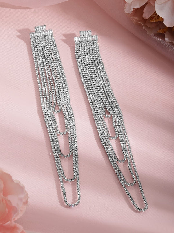 Silver- Plated Stainless Steel Classic Drop Earrings