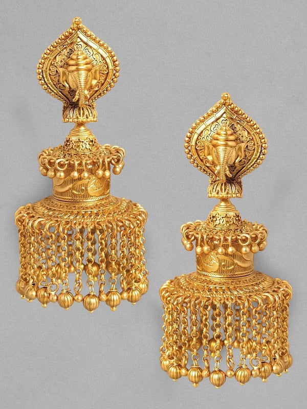 As Seen On - Rubans 22K Gold-Plated Dome Shaped Jhumkas